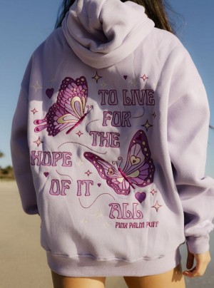 Pink Palm Puff To Live For the Hope of it All Hoodie Purple | TGR759806